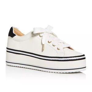 JOIE Dabnis Leather Flatform Sneakers Size 8